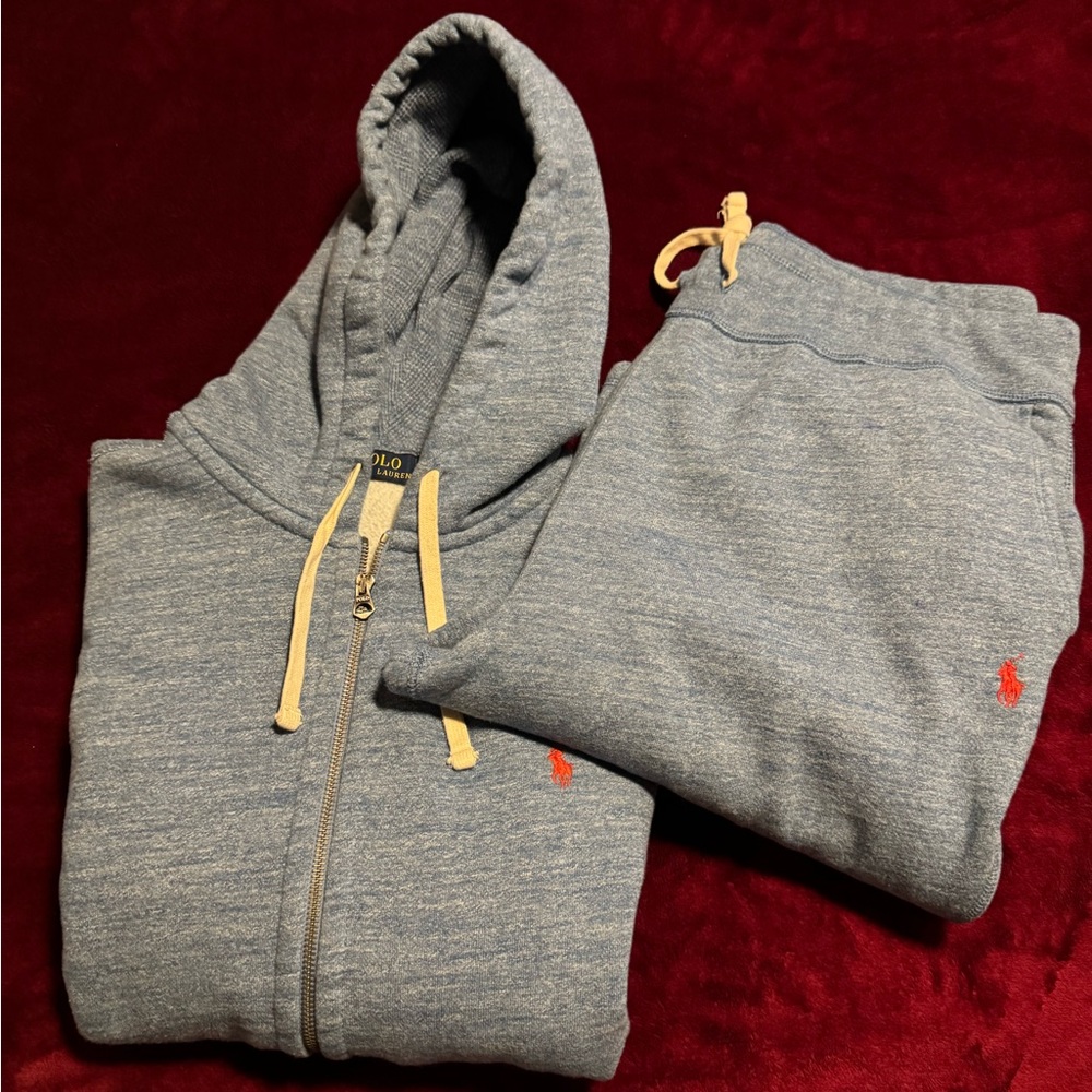 Polo by Ralph Lauren Men's Blue Hoodie and Sweatpants Set